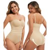 ciksob Strapless Shapewear for Women, Tummy Control Bodysuit with Removable