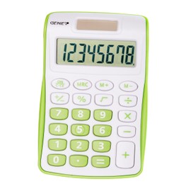Genie 12496 Compact Pocket Calculator with 8 Digit Display - Green