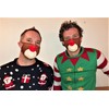 Rudolph face mask! Smiled red nosed reindeer adjustable mask with