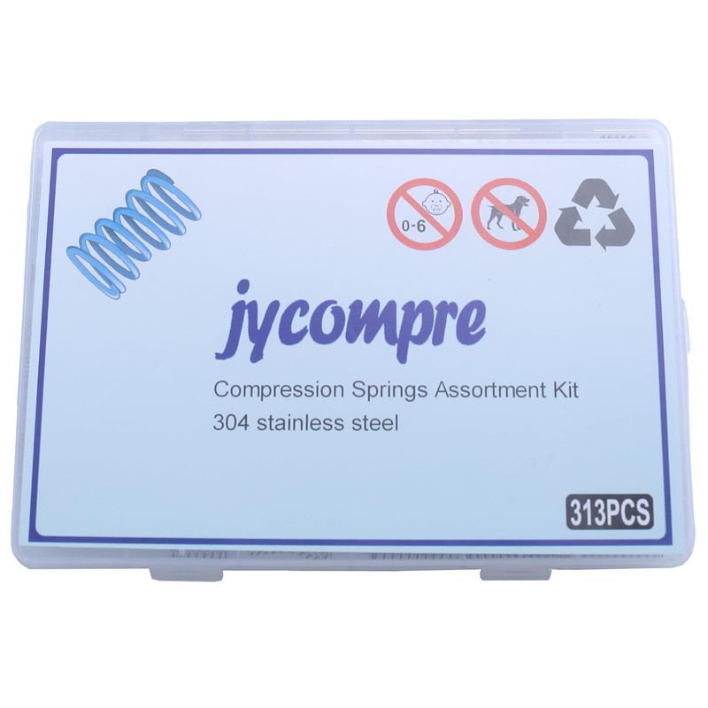 jycompre 313PCS Small Springs,24 Different Sizes Compression Springs Assortment Kit,