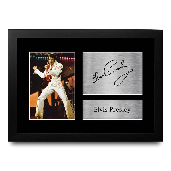 HWC Trading FR Elvis Presley Signed FRAMED A4 Printed Autograph