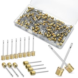 WILLBOND 100 Pack Basketball Pump Needles Ball Pump Inflation Needles Air Pump Needles with Storage Box for Sports Balls, Football Basketball Soccer and Volleyball (Gold)