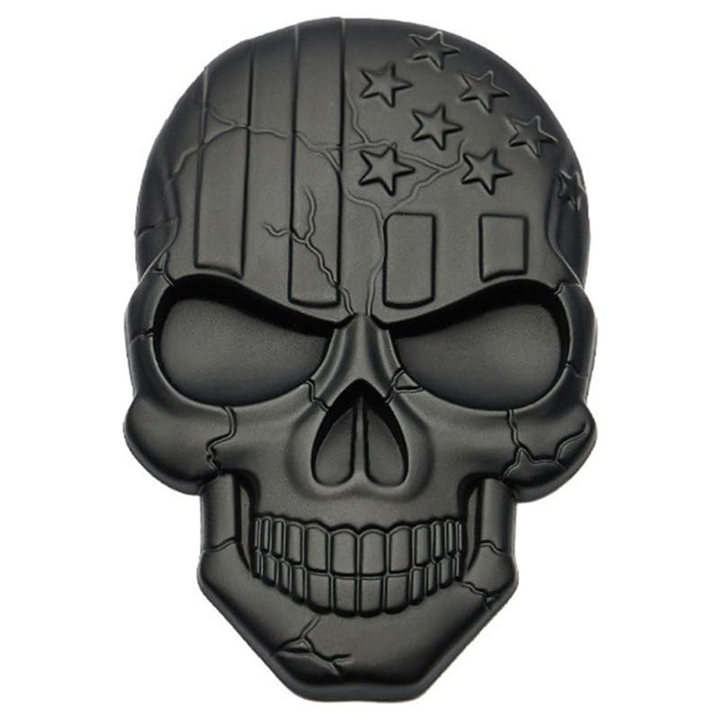 WOONEKY Emblema Decorativo De Calavera 3d Pegatinas De Zinc Para