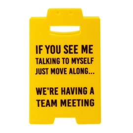 Funny Office Desk Sign, Acrylic Funny Yellow Desk Sign Decor Practical Office Decoration Accessory Supplies for Women Men Boss Employee Coworker (Meeting Style)