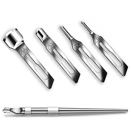 Scalpel Set, Holder and 20x Blades, Foot Care Gouge Blades, Mediblades Kosmetex, Gouge Scalpel