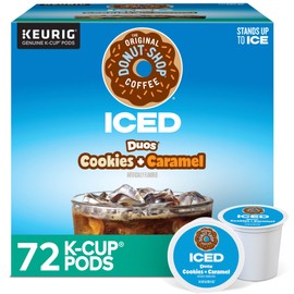 The Original Donut Shop ICED Duos Cookies + Caramel Coffee, Keurig Single Serve K-Cup Pods, 72 Count (6 Packs of 12)