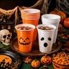 100 Pack 16oz Halloween Plastic Cups - Orange & White
