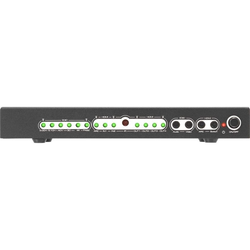 SpeaKa Professional 4 Port HDMI-Splitter with Audio-Ports, with remote control