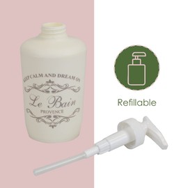 7-Piece Paris Bathroom Set (Beige), By Home Basics | Made From Plastic | Includes Tumbler, Toothbrush Holder, Soap Dish, Lotion Dispenser, Cotton Ball Holder, Toilet Brush Holder, and Wastebasket