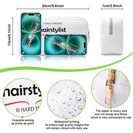 Hairdresser Gifts for Women Makeup Bag Hair Stylist Gifts Hair Dresser Gifts Cosmetology Graduation Gifts Hairdresser Cosmetic Bag Christmas Birthday Gifts for Hairstylist Thanksgiving Travel Pouch