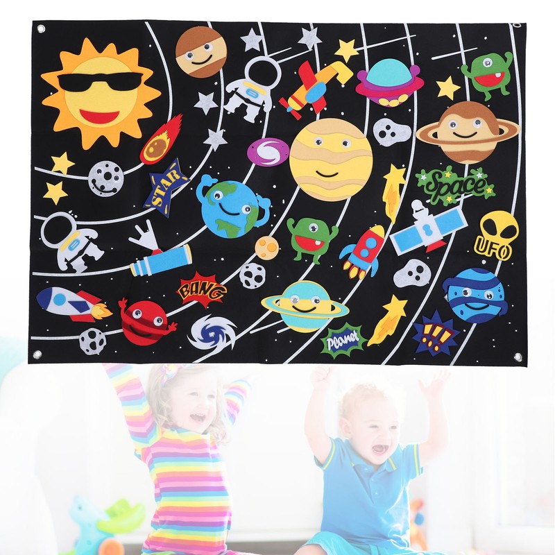 45pcs Outer Space Felt Story Board 3.5in Storytelling Educational DIY