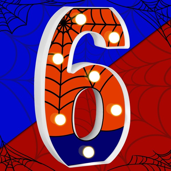 Spider Light up Numbers Spider Birthday Decorations Happy Birthday Light