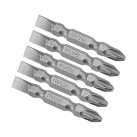 sourcing map 5 Pcs PH2/SL6 Magnetic Double Ended Screwdriver Bit, 1/4 Inch Hex Shank 1.97-inch Long S2 Power Tool