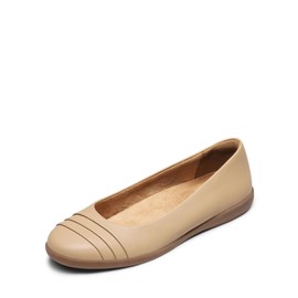 DREAM PAIRS Women's Flats with Arch Support, Ballet Flats for Women Dressy Comfortable, Round Toe & Slip On Office Shoes,Size 7.5,Nude,SDFA2306W