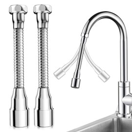 Kitchen Tap Extension, Pack of 2, 360° Swivelling Multifunctional Faucet Extender Tap 14 cm Tap Extension for Kitchen, Sink, Bathtub