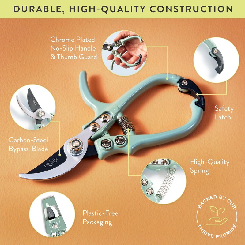 Modern Sprout Gardening Pruners, Lightweight, Durable, Green, One Size (Lavender)