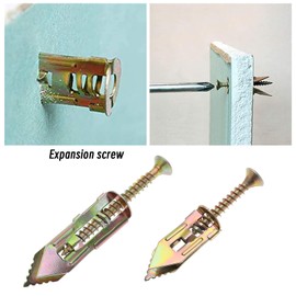 Self Drilling Wall Plugs with Screw Set Drywall Expansion Anchors Fixing for Plasterboard for Hanging Picture Frames (40pcs 12x30mm and 40pcs 12x40mm)