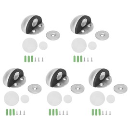 5 Sets Door Stopper Stainless Steel Rubber Door Stop Holder Catch for Bedroom Bathroom