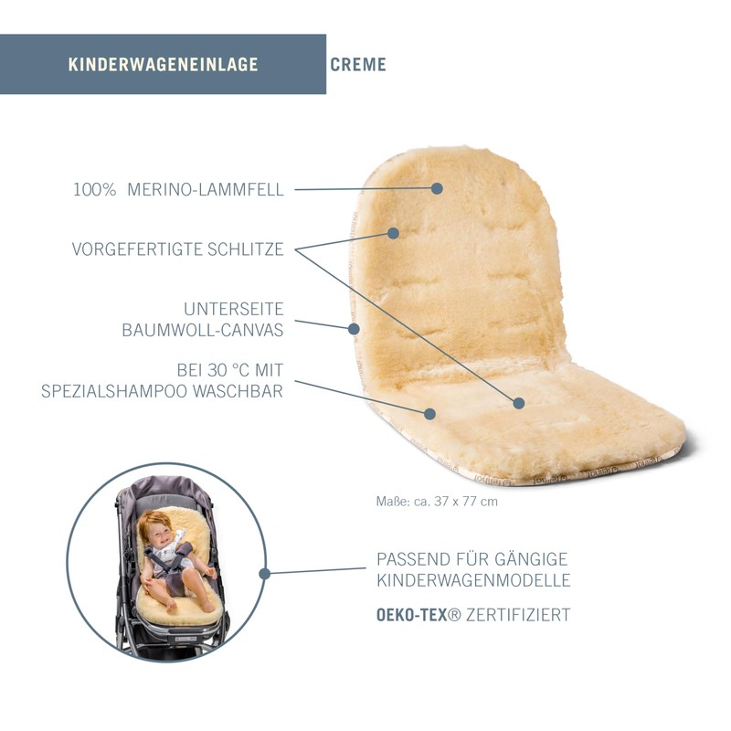 Fellhof 10405 sheepskin pushchair liner