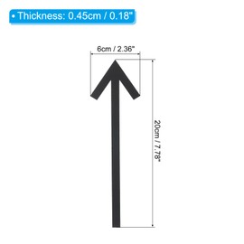 PATIKIL 7.9" Self Stick Arrow Sign, 2 Pack Acrylic Directional Sign Sticker Self-Adhesive for Indoor/Outdoor Wall Marking, Black