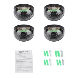 4Pcs Solar Powered LED Lights Outdoor Courtyard Waterproof Wall Mounted Lighting Lamp(Black)