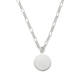 NOELANI 2030108 Women's Necklace with Pendant 925 Sterling Silver 40 + 5 cm Silver Coin Comes in Jewellery Gift Box, Sterling Silver, None