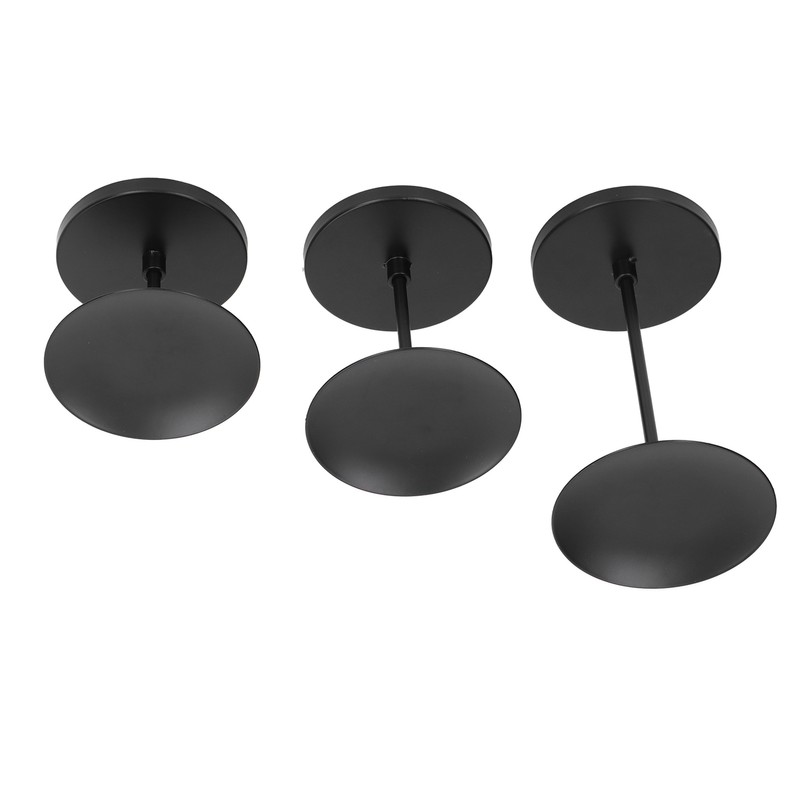 3pcs Pillar Candle Holder Black Double Sided Black Piano Paint