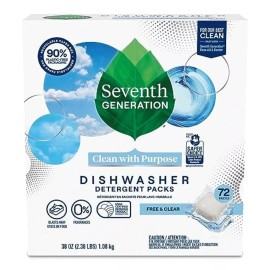 Seventh Generation Free Clear Dishwasher Detergent Packs 73 Count Sparkling C...