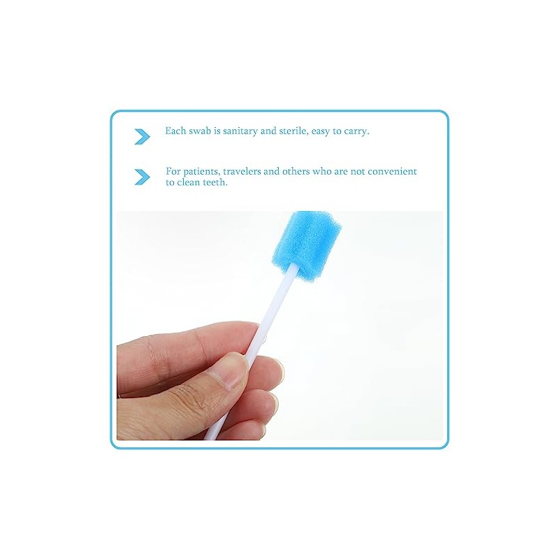 Healifty 100pcs Hisopos Oral Desechable Cuidado Esponjas Diente Limpieza Boca