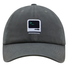 JPAK Vintage Computer Premium Dad Hat Embroidered Cotton Baseball Cap Old School Dark Grey