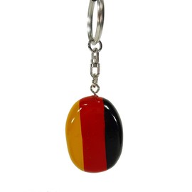 Bella-Vita GmbH Flag Key Ring Worry Stone Germany Flag Pendant Gift Football Fans: Keyring in Flag Design, Black/red/yellow