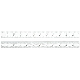 Starrett 1604R-12 Spring Tempered Steel Rule With Inch Graduations, 4R Style Graduations, 12" Length, 1" Width, 3/64" Thickness