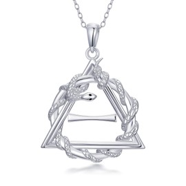 Qyvit Therian Symbol Necklace 925 Sterling Silver Therian Snake Necklace Therian Jewelry Gifts for Men Women