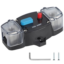 EFUTURETIME Circuit Breaker 250A Circuit Breaker 12V-48V Fuse Sholder with Manual Reset, Circuit Breaker for Car, Boat Audio/Video System