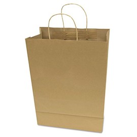 Cosco 091565 Premium Small Brown Paper Shopping Bag, 10-Inch W x 13-Inch H, 50/Box