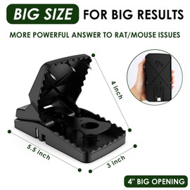 8-Pack Unstoppable Rat Trap with Steel Fangs - Much Stronger Rat Traps for Home and Outside - Kills More Indoor Outdoor Rats Faster - Easy to Set and Reusable - Set of 8