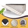 Gxsdj Large Bearded Dragon Basking Platform,Wooden Reptile Hide Cave with