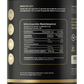Hongo Melena de León 180 Cápsulas 1000 mg por porción. Ingredientes naturales. Organic Lions Mane B Life.