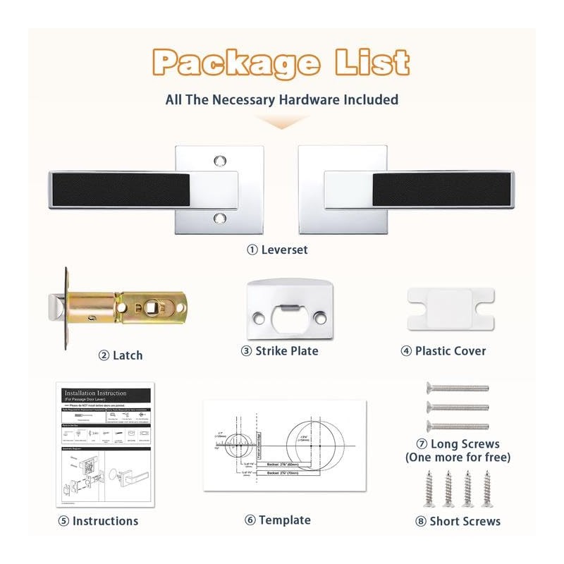Probrico Heavy Duty Square Door Handle with Black Leather Hand