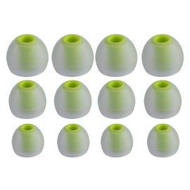 Xcessor (S/M/L 6 Paar (12 Stück) Silikon-Ersatz-Ohrhörer S/M/L Größe Ohrhörer Ersatz-Ohrstöpsel für beliebte In-Ear-Kopfhörer. Weiß/Grün