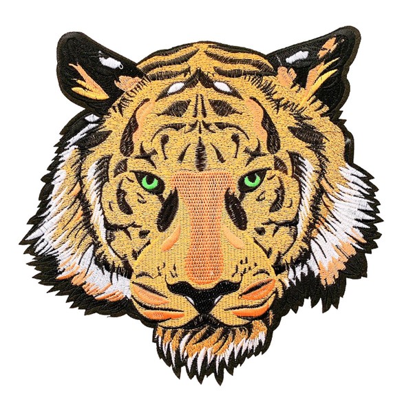Namvo Tiger Head Embroidered Patch Large Tiger Patch Embroidered Iron-On