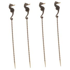 Healvian 4pcs Brass Cigar Draw Tool Retro Handheld Punch for Easy Unclogging Portable Scald Accessory for Cigar Smokers for Father Day and Christmas