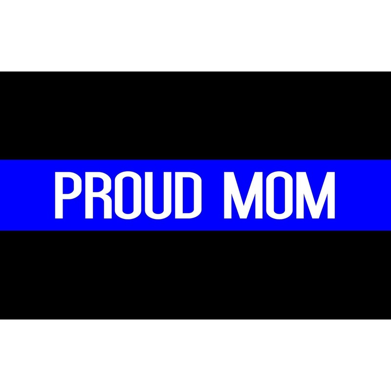 CafePress Police: Proud Mom (Thin Blue L Rectangle Bumper Sticker