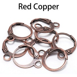 20Pcs Red Copper/lot 14×12mm Red Copper Round French Lever Earring Hooks Wire Settings Base Hoops Earrings for DIY Earring Designs Jewelry Making Supplie,Jewelry Findings,Beading and Jewelry Making