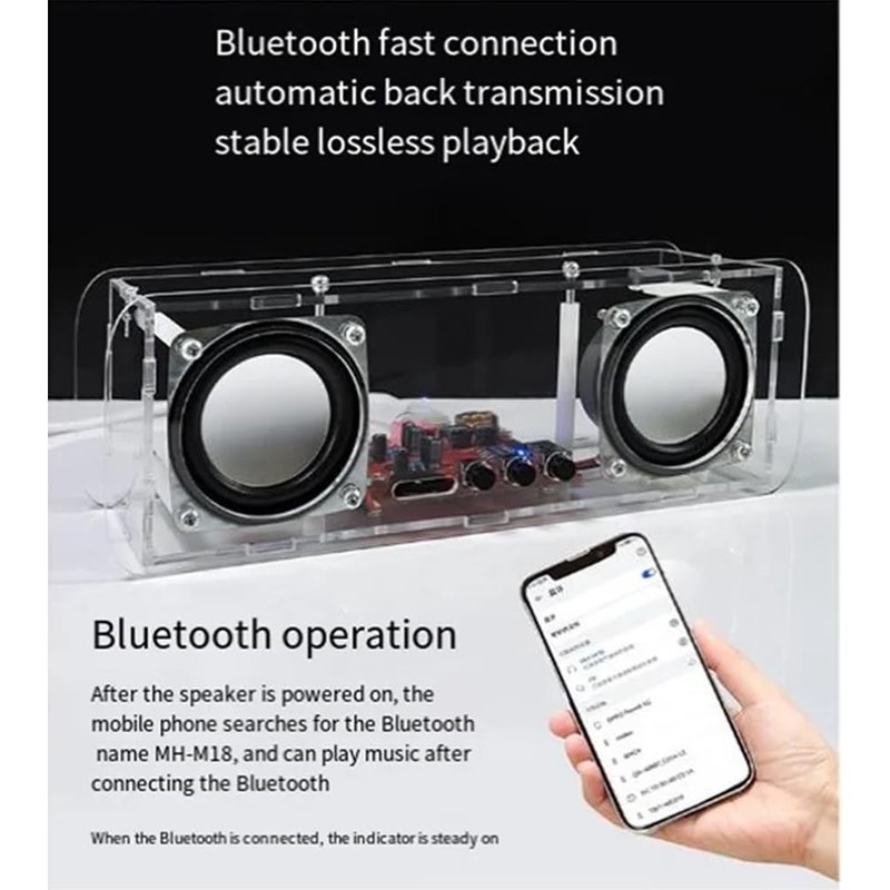 Funsto DIY Blue-Tooth Speaker Kit USB Mini Home Stereo Sound