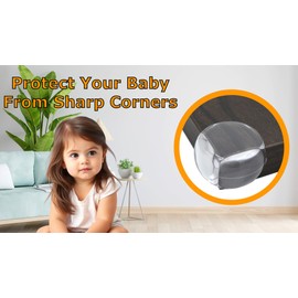 MIBTY 12-Pack Round Corner Protectors, Soft Rubber Furniture Corner Protector Covers with Adhesive Strips, for Baby, Pet, and Elderly Safety