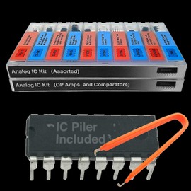 EEEEE IC kit 161 pcs, 20 Models Chip Assortment Set Analog Integrated Circuits Electronics Parts Opamp Pack, 555 Timer Components, Op Amp, Oscillator, Pwm, IC Plier Included UA741 LM358 and More..