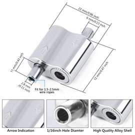 10 Pack Wire Rope Cable Clamp, 1/16" Stainless Steel Wire Rope Cable Clip Clamp, Two-Way Cable Clamp, Freely Adjustable Wire Rope Clips for Picture Hanging Lifting Fit for 1.5-2.5mm Wire Ropes(M3)