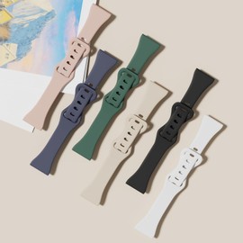 EverAct 6 Pack Slim Silicone Watch Bands Compatible with Garmin Vivoactive 5/Vivoactive 3/Venu Sq 2/Venu Sq/Venu, 20mm Thin Soft Narrow Sport Strap Wristband for Forerunner 55/165/645/245 Women Men