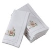 Saro Lifestyle Cotton Table Napkin with Pink Orchid Embroidery and